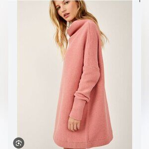 Free People Ottoman Dusty Pink Tunic Sweater Womens Size Large